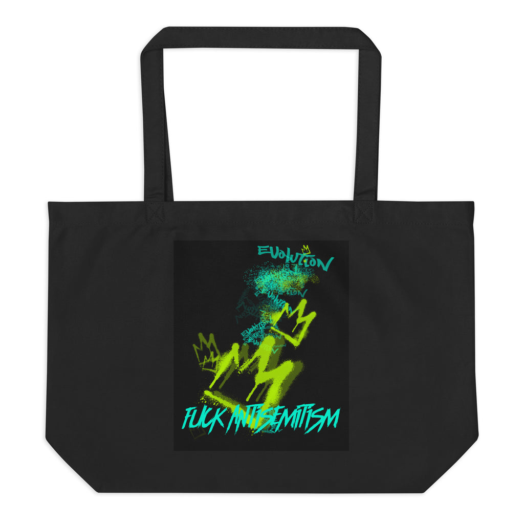 Fuck Antisemitism Graffiti | Large Organic Tote Bag