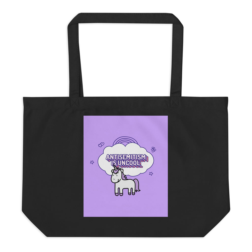 Unicorn Antisemitism Is Uncool | Large Organic Tote Bag