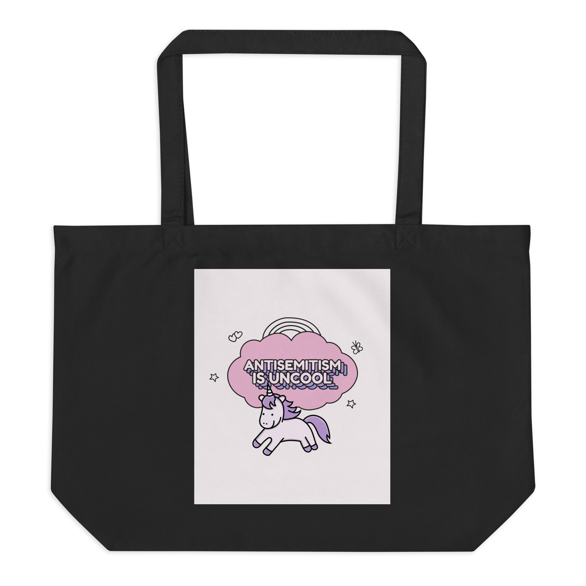 Unicorn Antisemitism Is Uncool | Large Organic Tote Bag