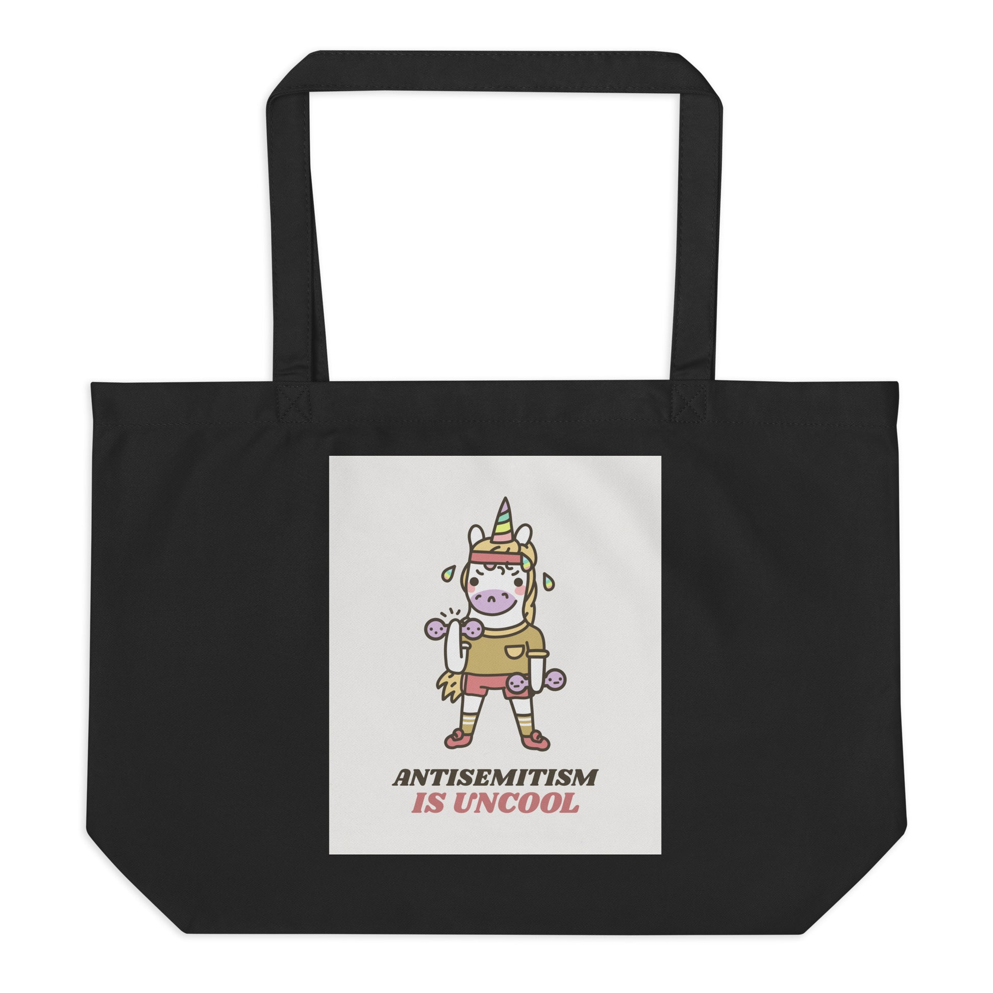 Unicorn Antisemitism Is Uncool | Large Organic Tote Bag