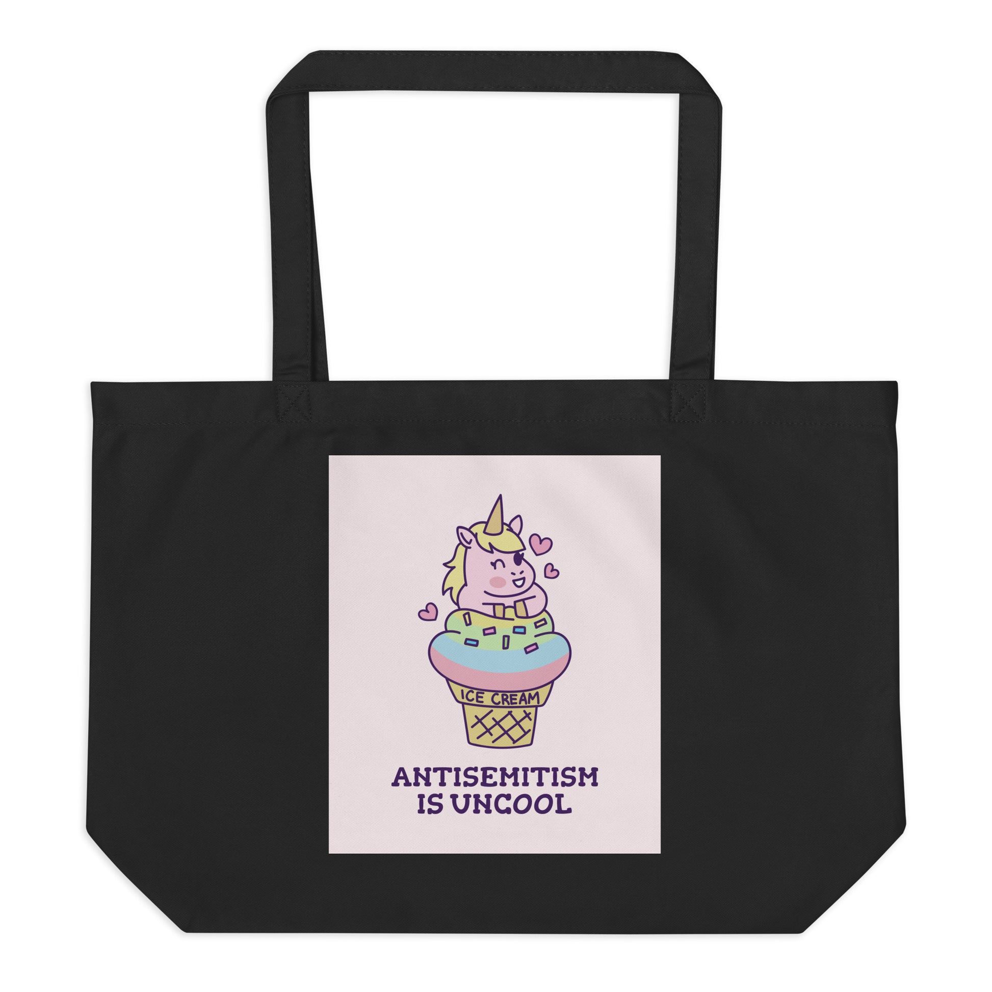 Unicorn Antisemitism Is Uncool | Large Organic Tote Bag