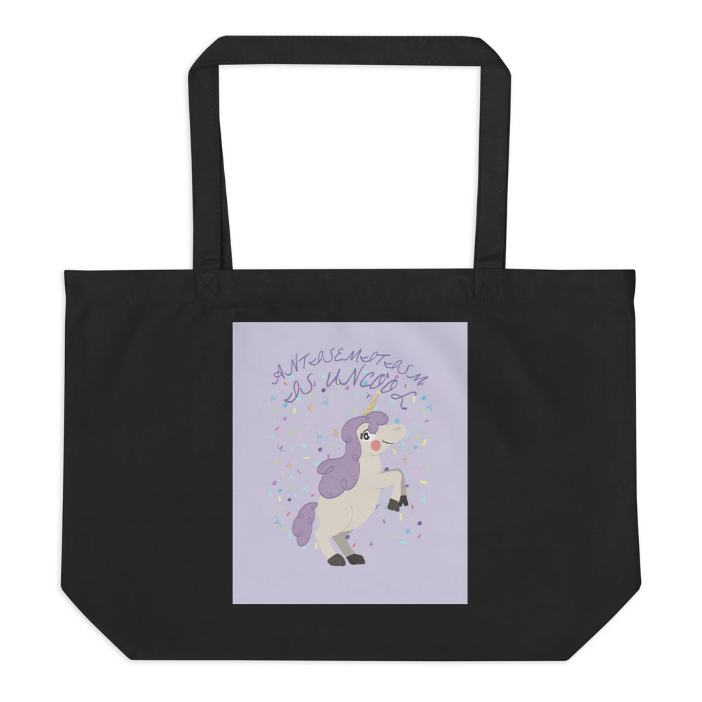 Unicorn Antisemitism Is Uncool | Large Organic Tote Bag