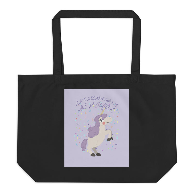 Unicorn Antisemitism Is Uncool | Large Organic Tote Bag