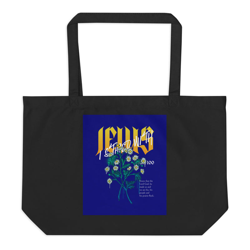 I Stand With Jews | Flower Christian Bible Verse | Large Organic Tote Bag