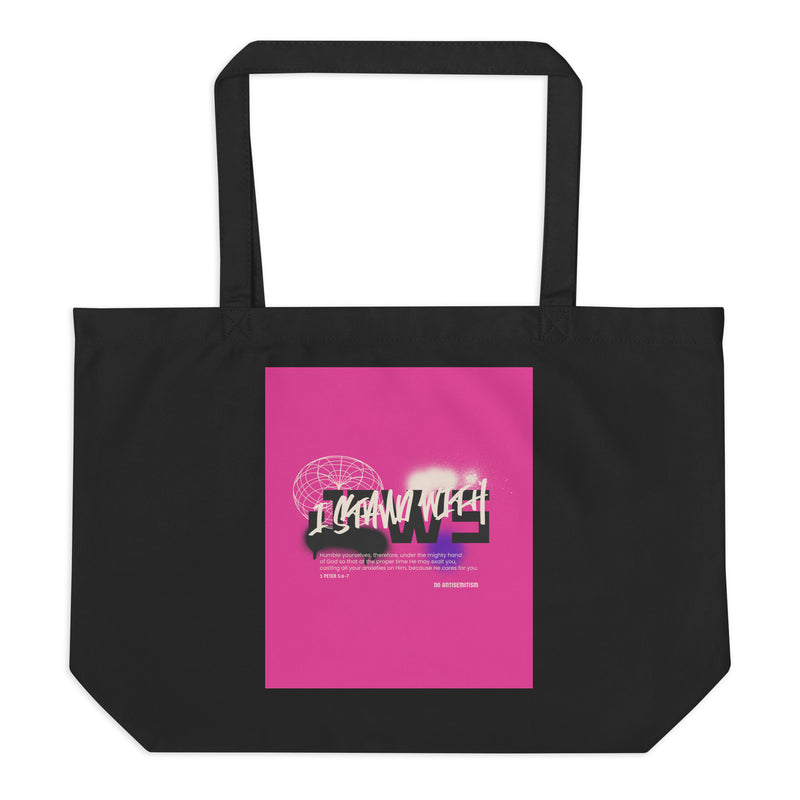 I Stand With Jews Graffiti Bible Verse | Large Organic Tote Bag