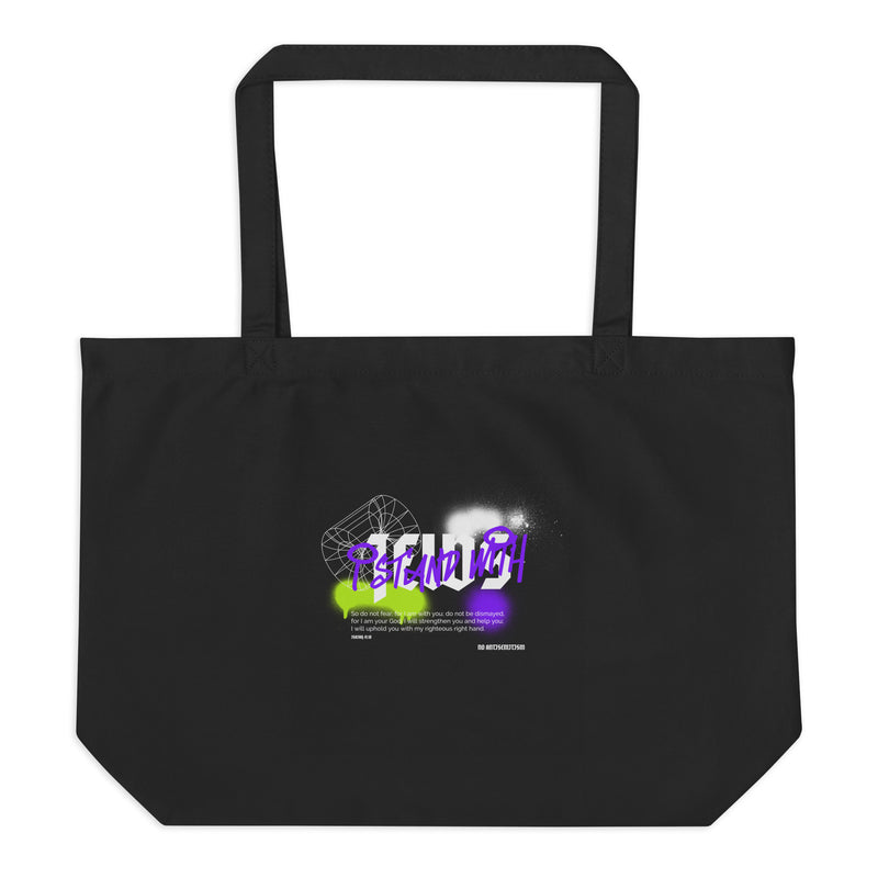 I Stand With Jews Graffiti Bible Verse | Large Organic Tote Bag