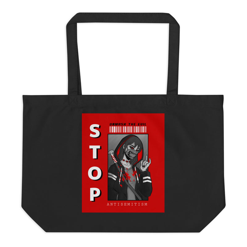 Unmask Evil | Antisemitism | Large Organic Tote Bag