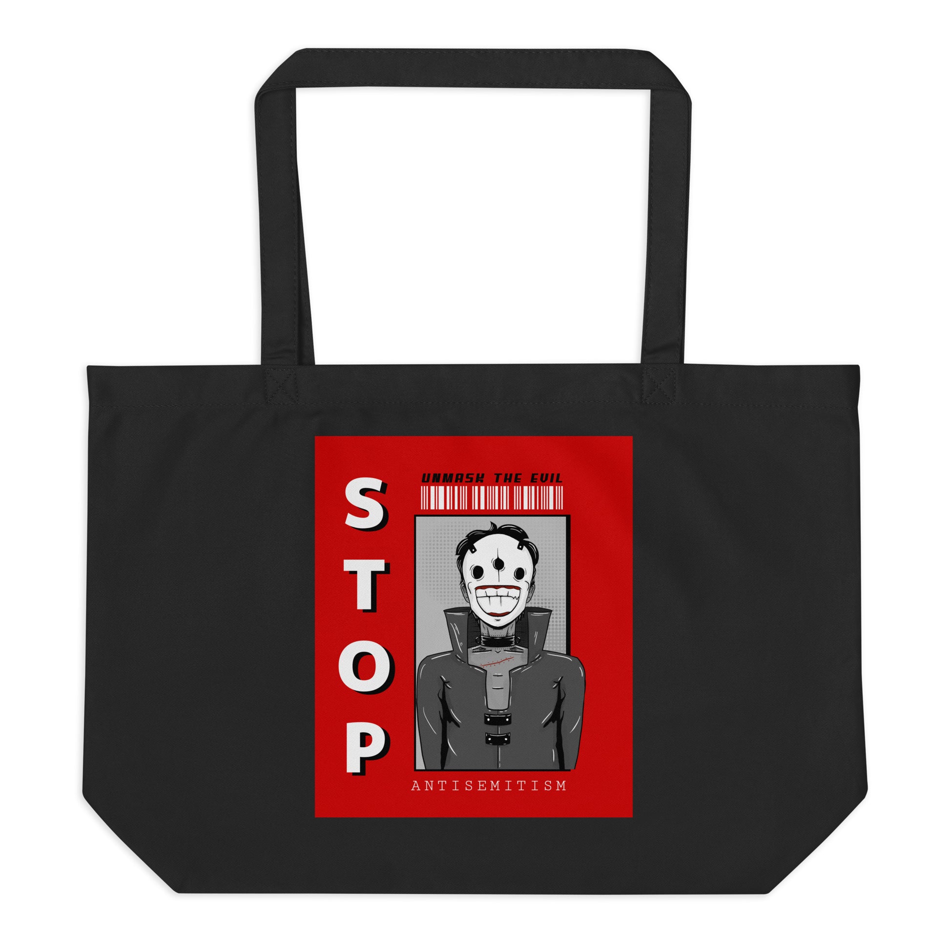 Unmask Evil | Antisemitism | Large Organic Tote Bag