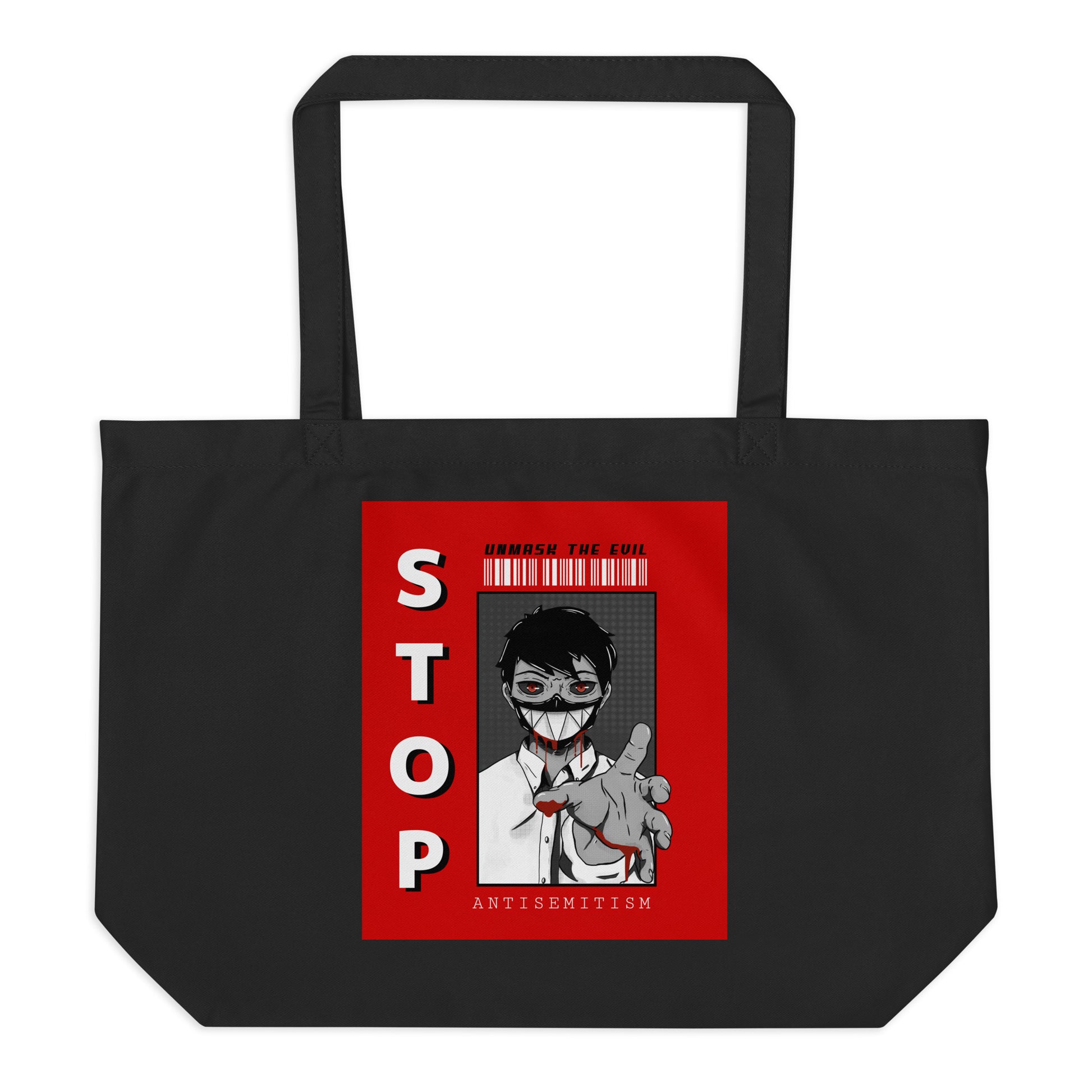 Unmask Evil | Antisemitism | Large Organic Tote Bag