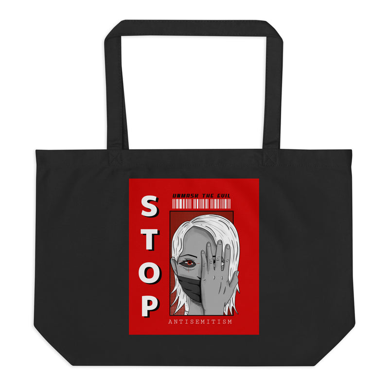 Unmask Evil | Antisemitism | Large Organic Tote Bag