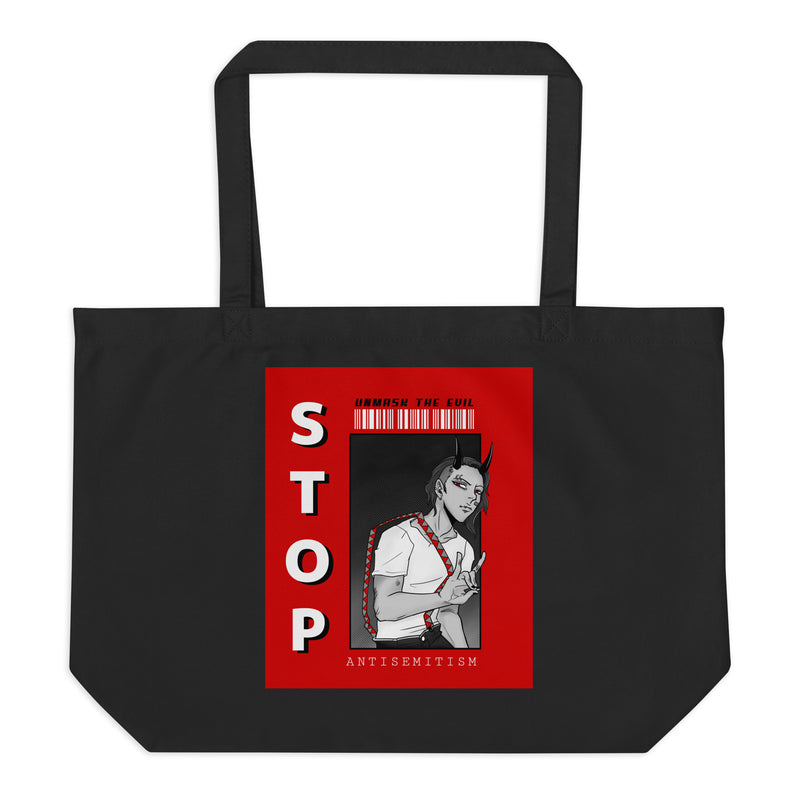 Unmask Evil | Antisemitism | Large Organic Tote Bag