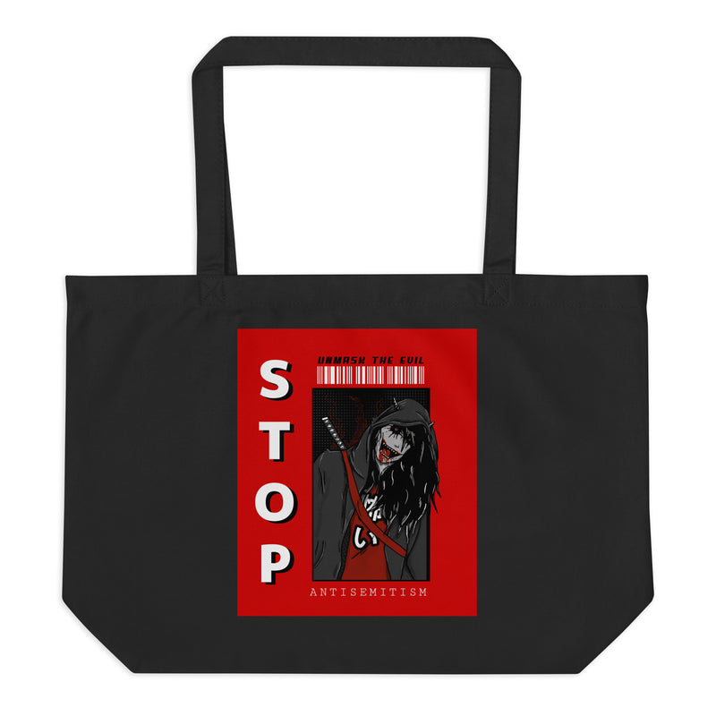 Unmask Evil | Antisemitism | Large Organic Tote Bag