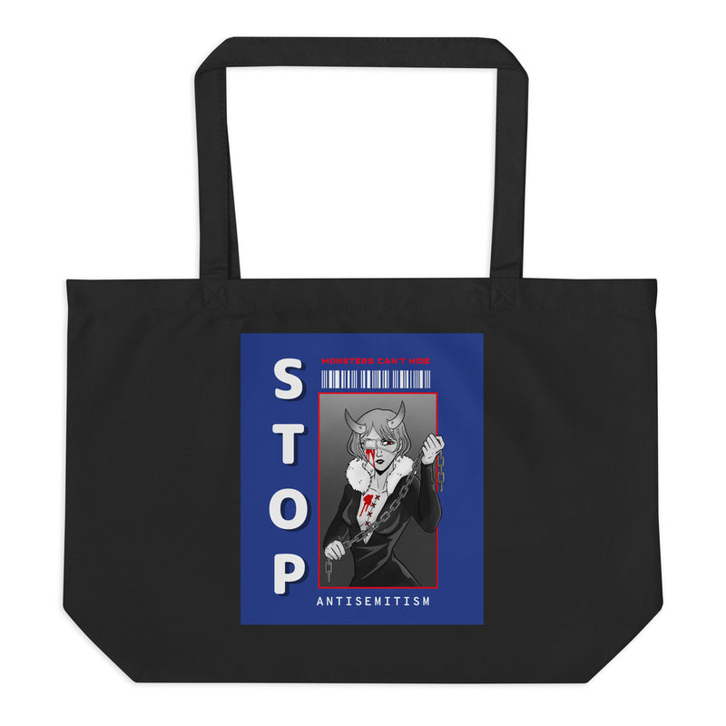 Monsters Can't Hide | Large Organic Tote Bag