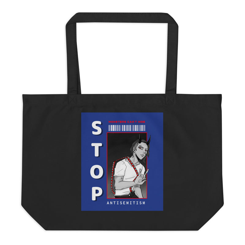 Monsters Can't Hide | Large Organic Tote Bag