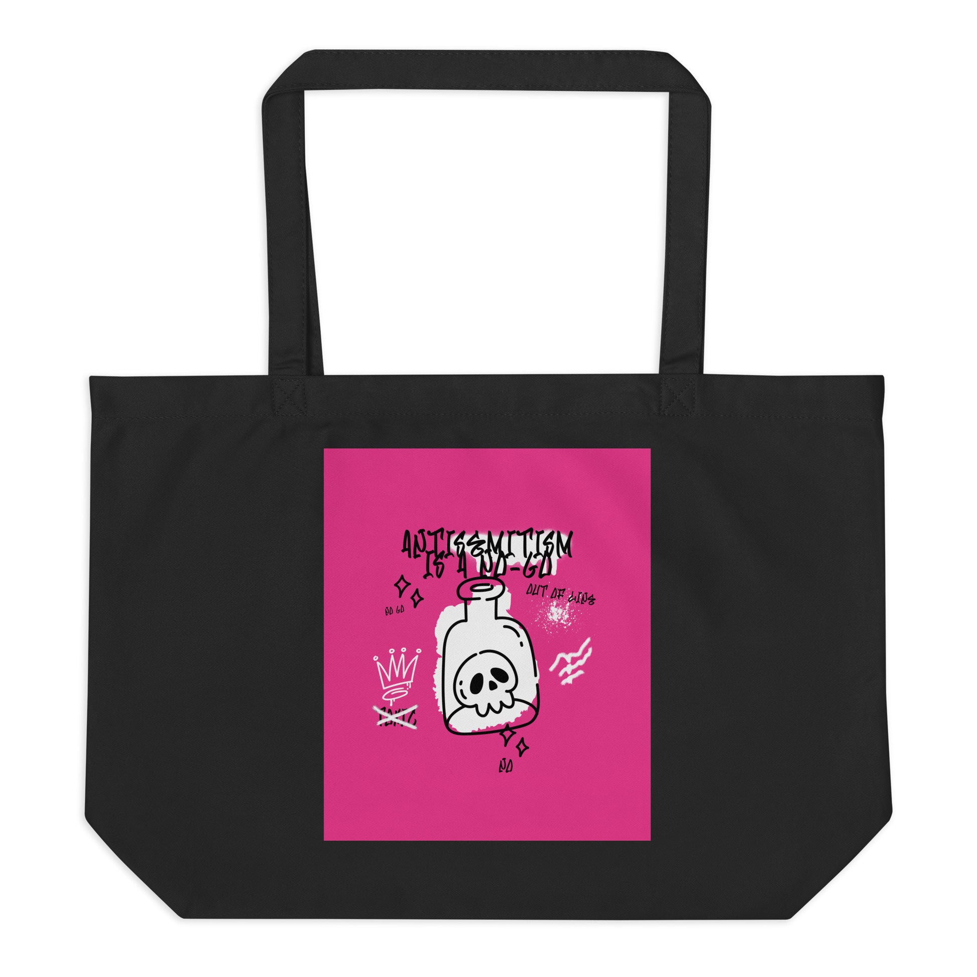 No Go Graffiti Doodle | Antisemitism | Large Organic Tote Bag