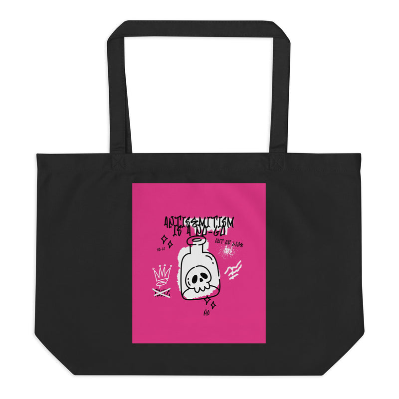 No Go Graffiti Doodle | Antisemitism | Large Organic Tote Bag