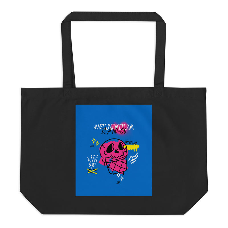 No Go Graffiti Doodle | Antisemitism | Large Organic Tote Bag