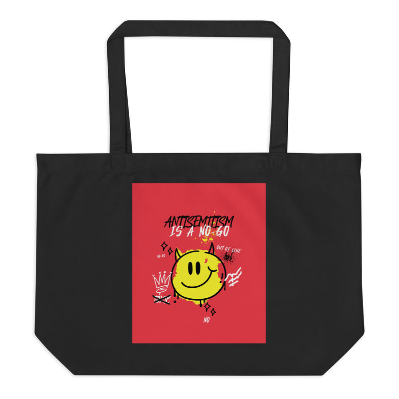 No Go Graffiti Doodle | Antisemitism | Large Organic Tote Bag