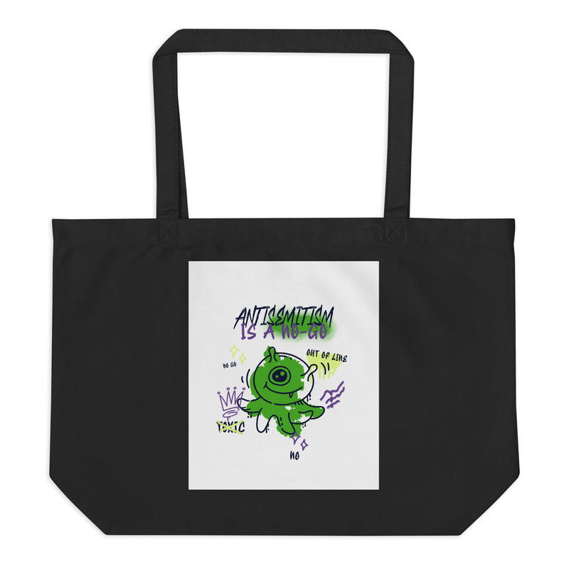 No Go Graffiti Doodle | Antisemitism | Large Organic Tote Bag