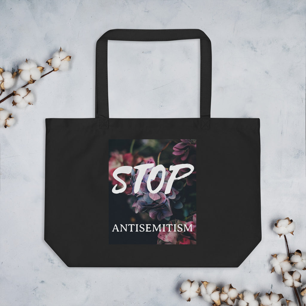 Flower Power | Antisemitism | Large Organic Tote Bag Jouparty