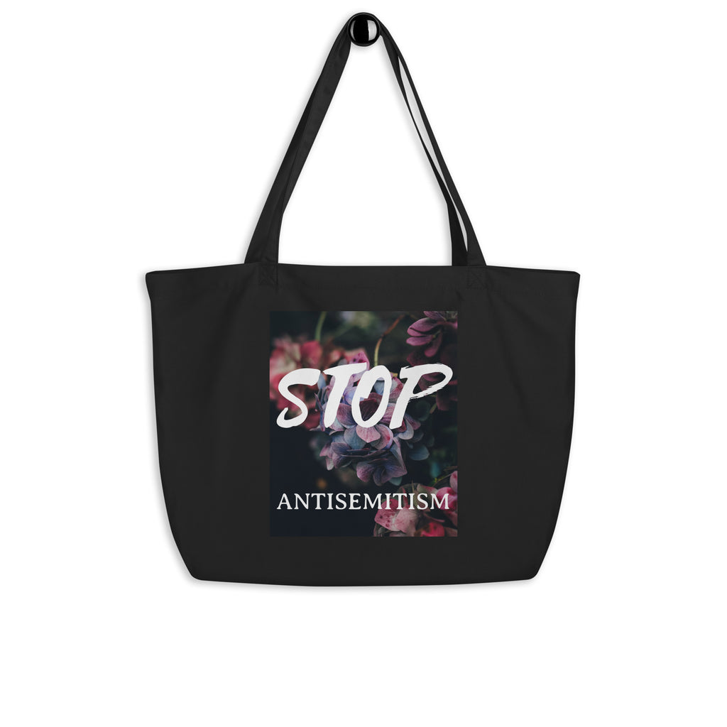 Flower Power | Antisemitism | Large Organic Tote Bag Jouparty