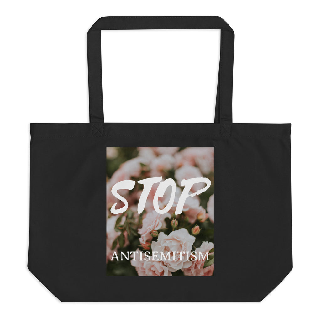 Flower Power | Antisemitism | Large Organic Tote Bag Jouparty