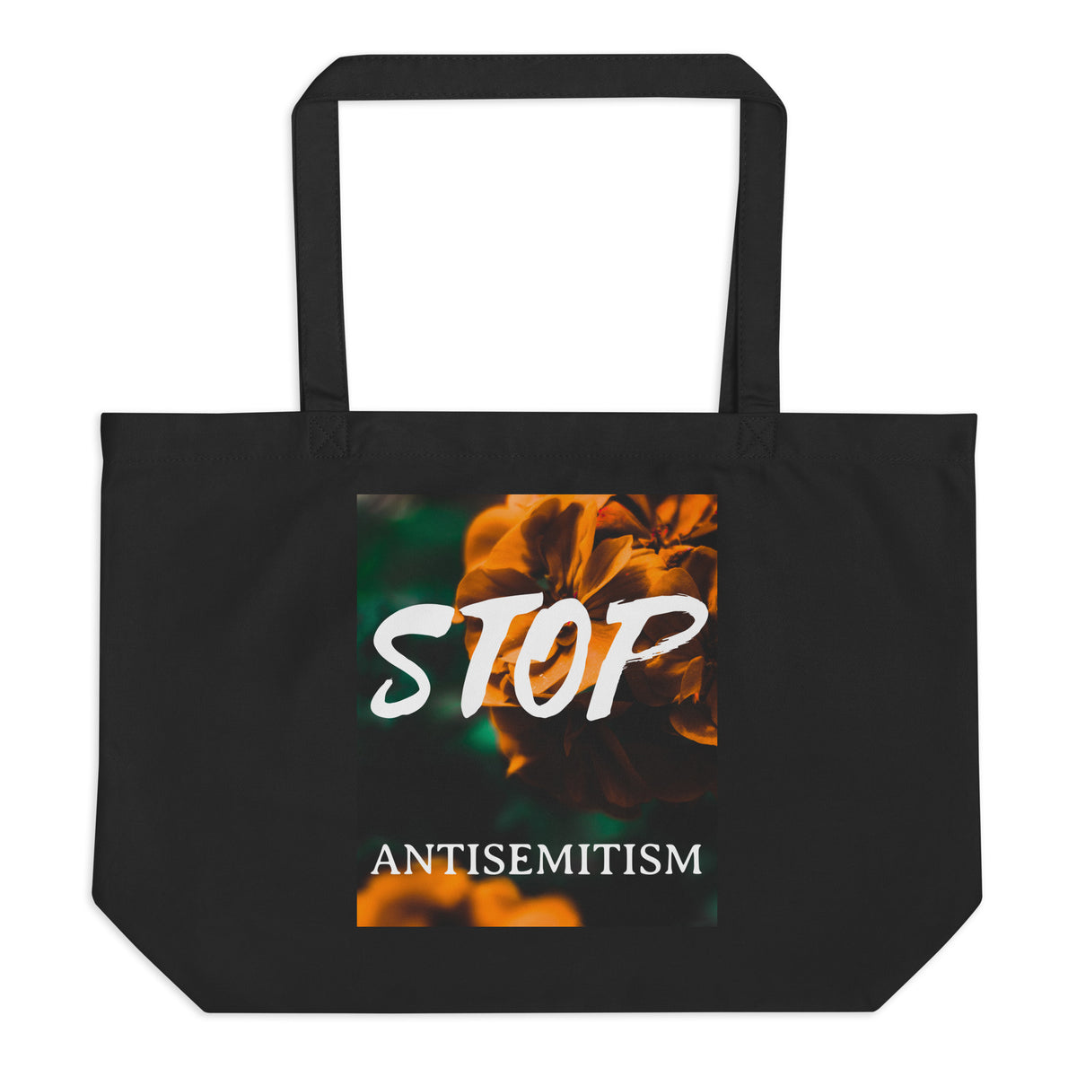 Flower Power | Antisemitism | Large Organic Tote Bag Jouparty