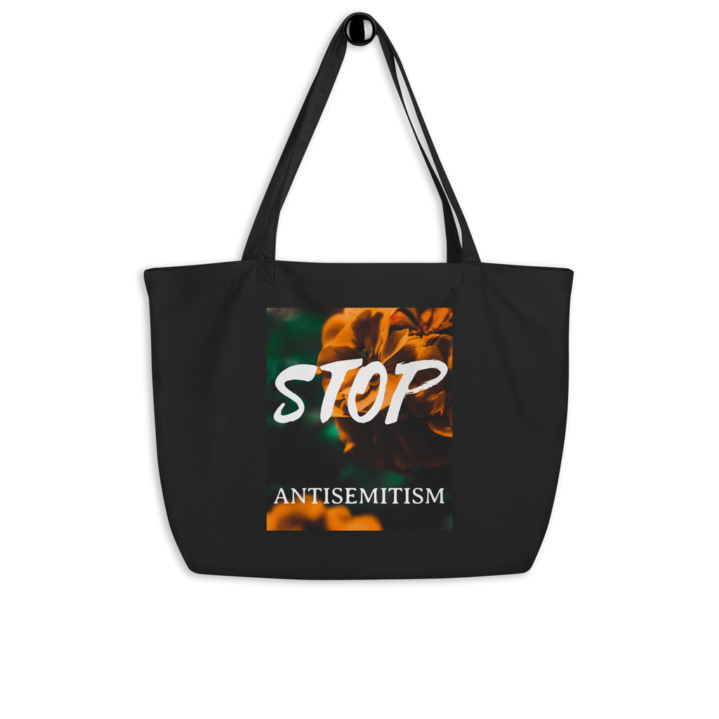 Flower Power | Antisemitism | Large Organic Tote Bag Jouparty