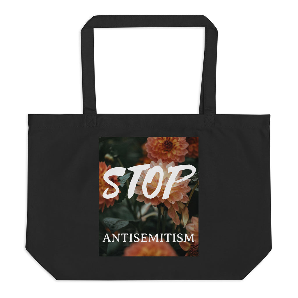 Flower Power | Antisemitism | Large Organic Tote Bag Jouparty