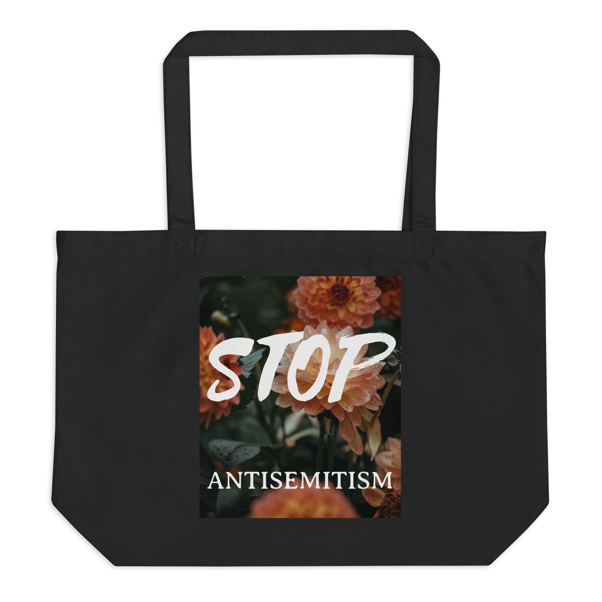 Flower Power | Antisemitism | Large Organic Tote Bag Jouparty