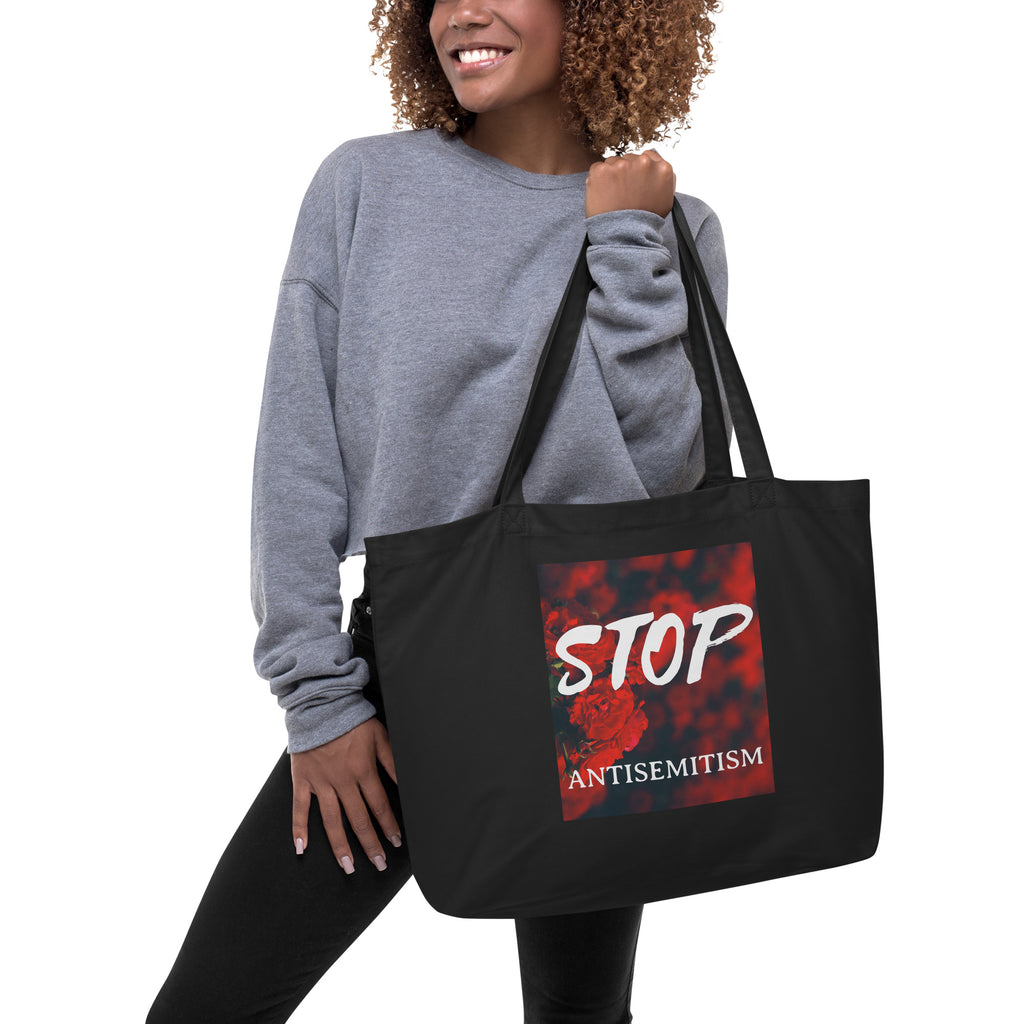 Flower Power | Antisemitism | Large Organic Tote Bag Jouparty