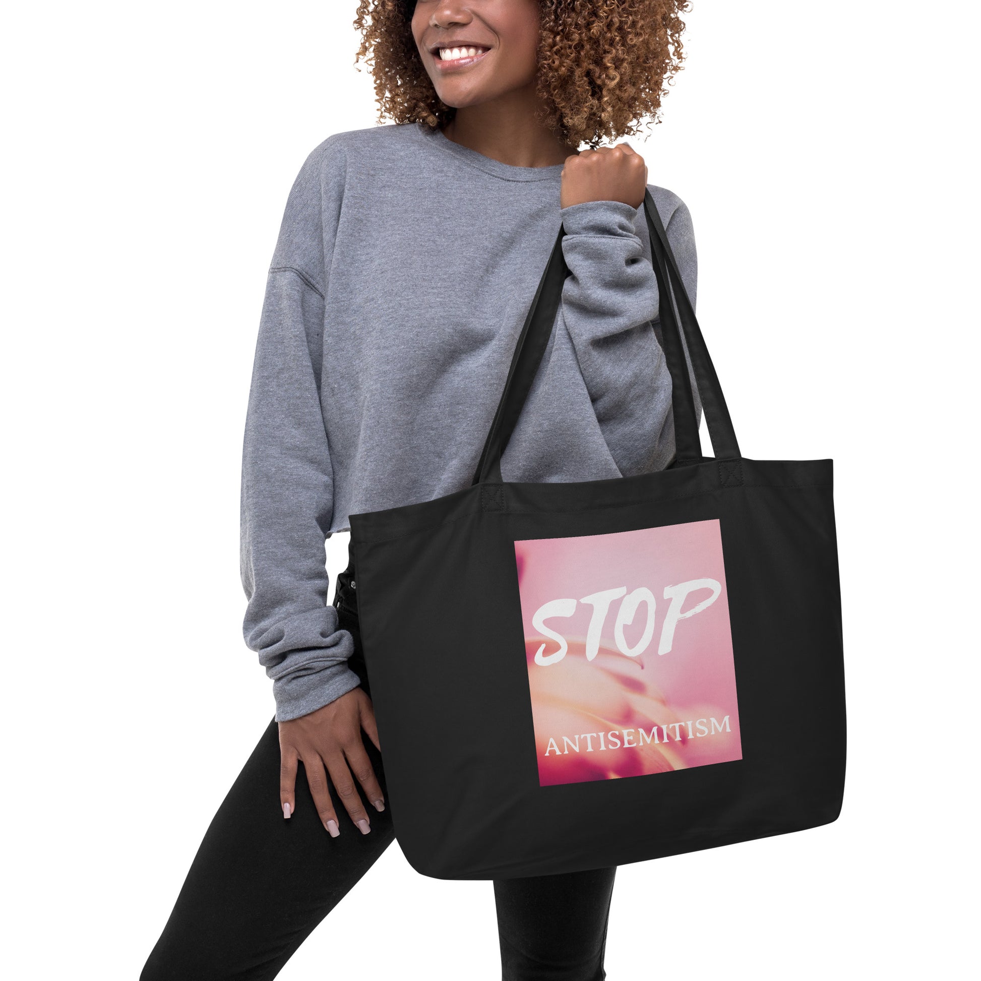 Flower Power | Antisemitism | Large Organic Tote Bag Jouparty