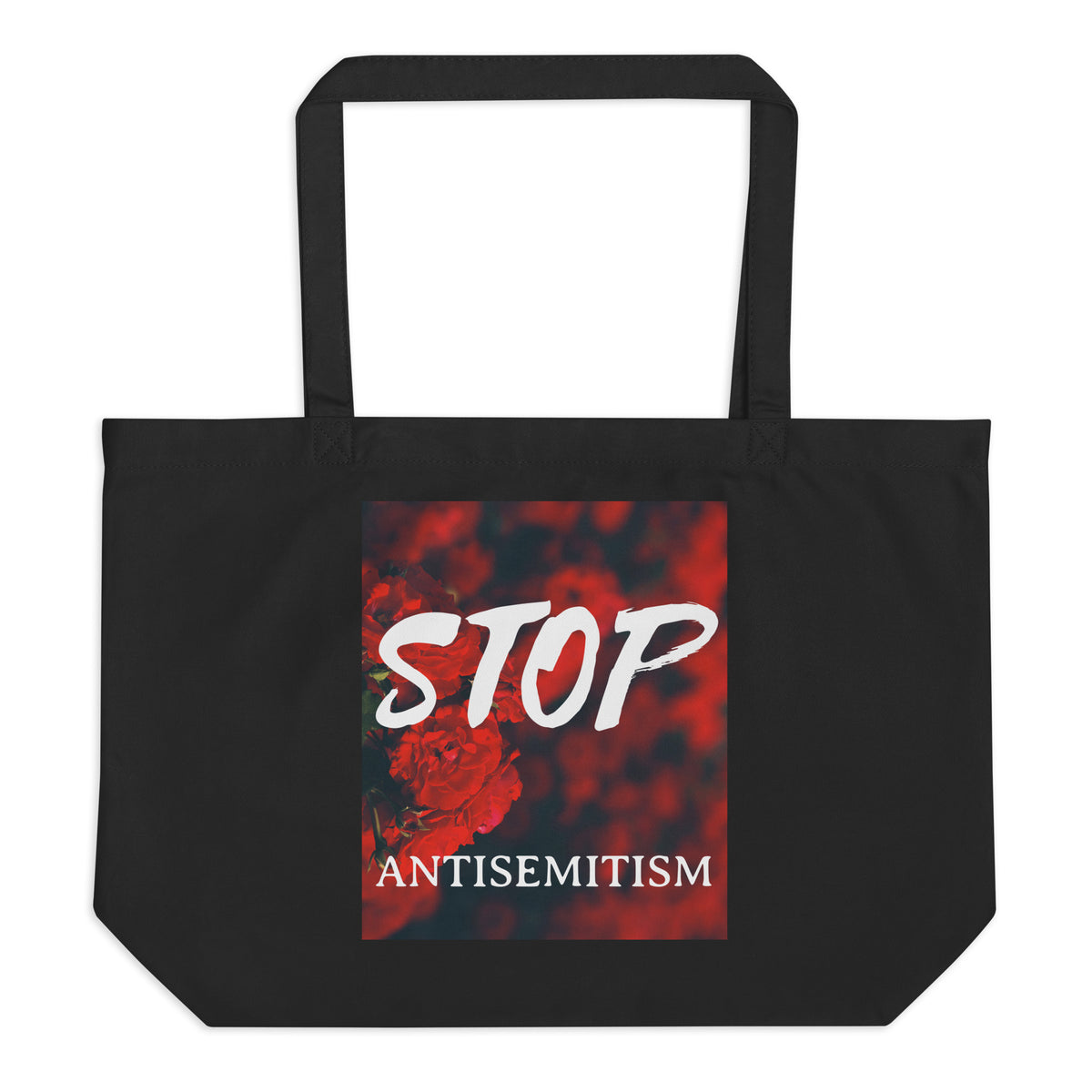 Flower Power | Antisemitism | Large Organic Tote Bag Jouparty
