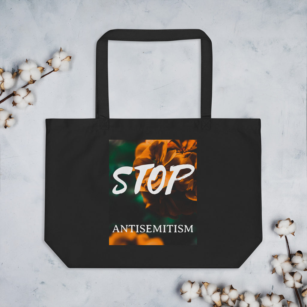 Flower Power | Antisemitism | Large Organic Tote Bag Jouparty