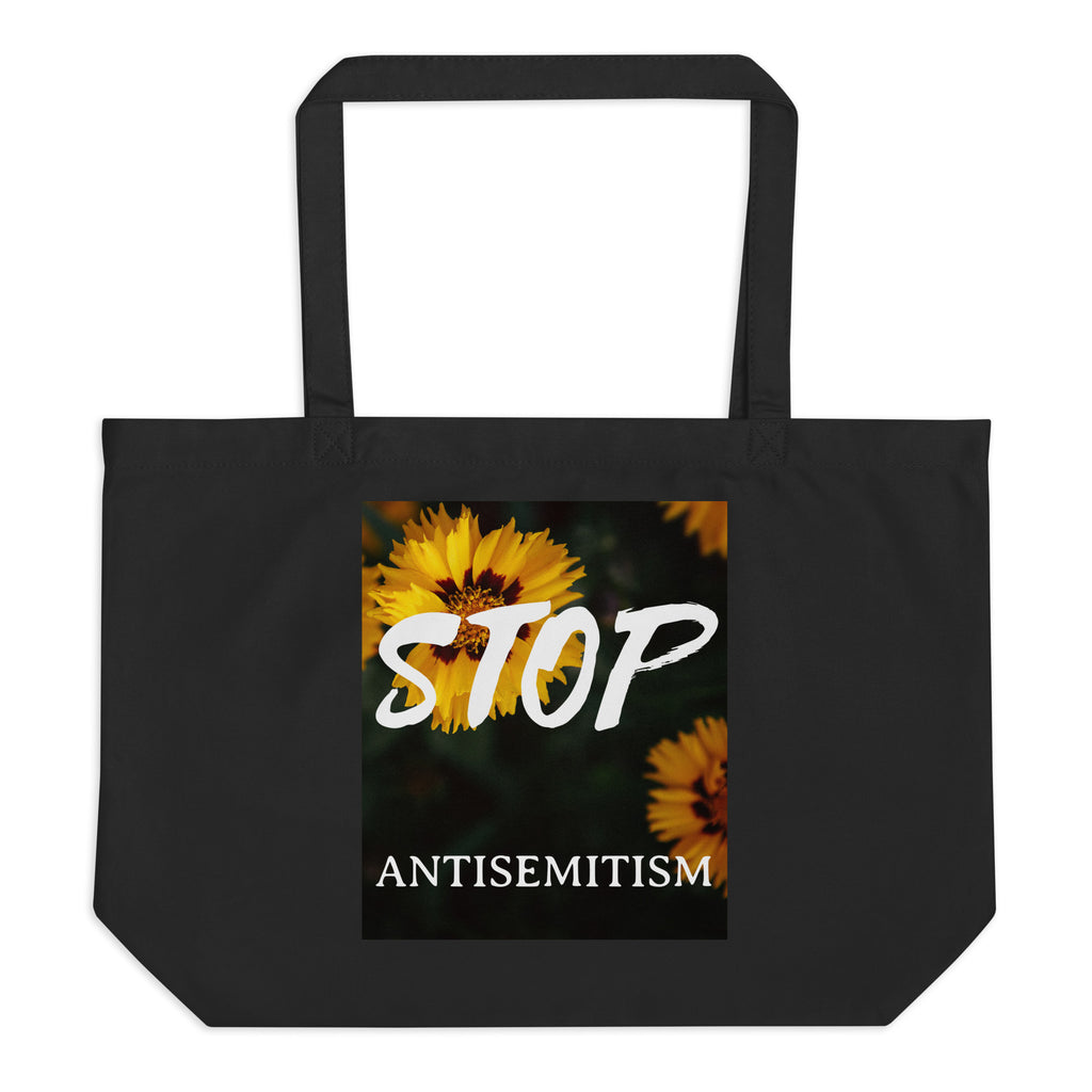 Flower Power | Antisemitism | Large Organic Tote Bag Jouparty