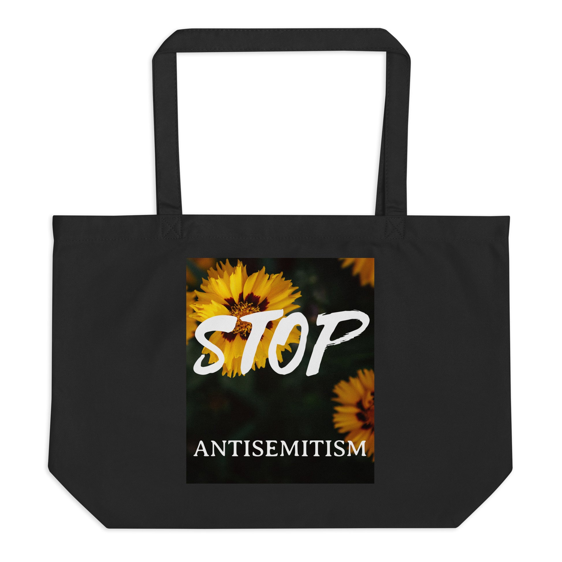 Flower Power | Antisemitism | Large Organic Tote Bag Jouparty