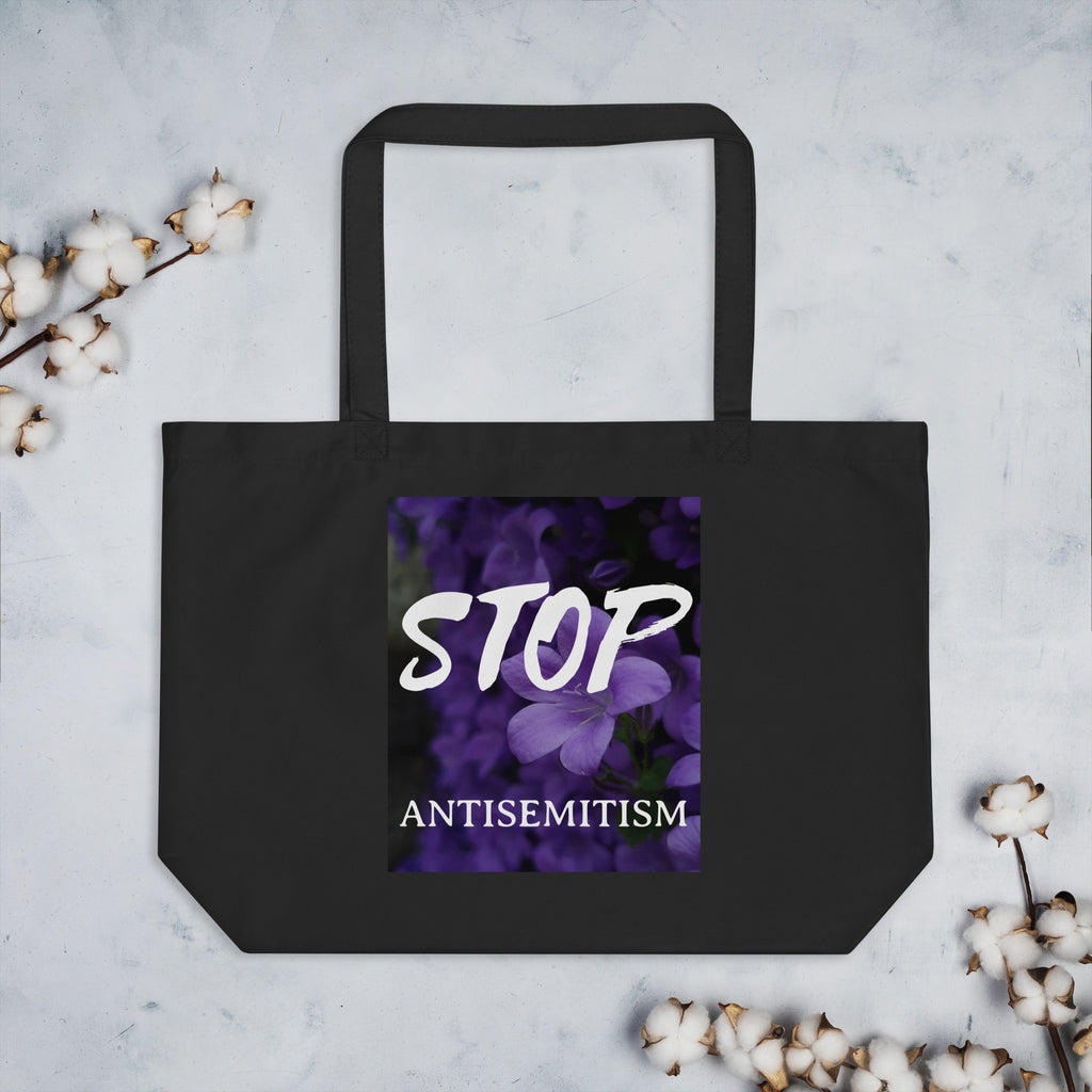 Flower Power | Antisemitism | Large Organic Tote Bag Jouparty