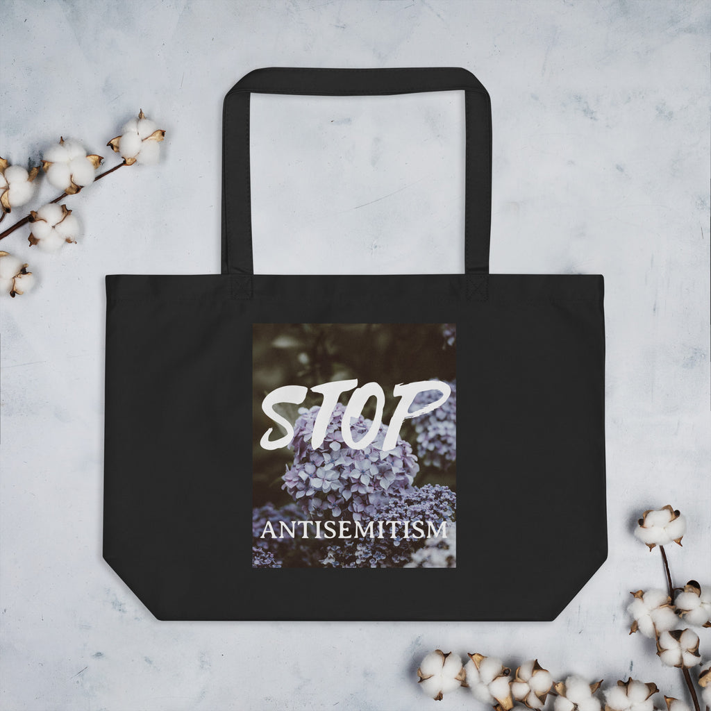 Flower Power | Antisemitism | Large Organic Tote Bag Jouparty