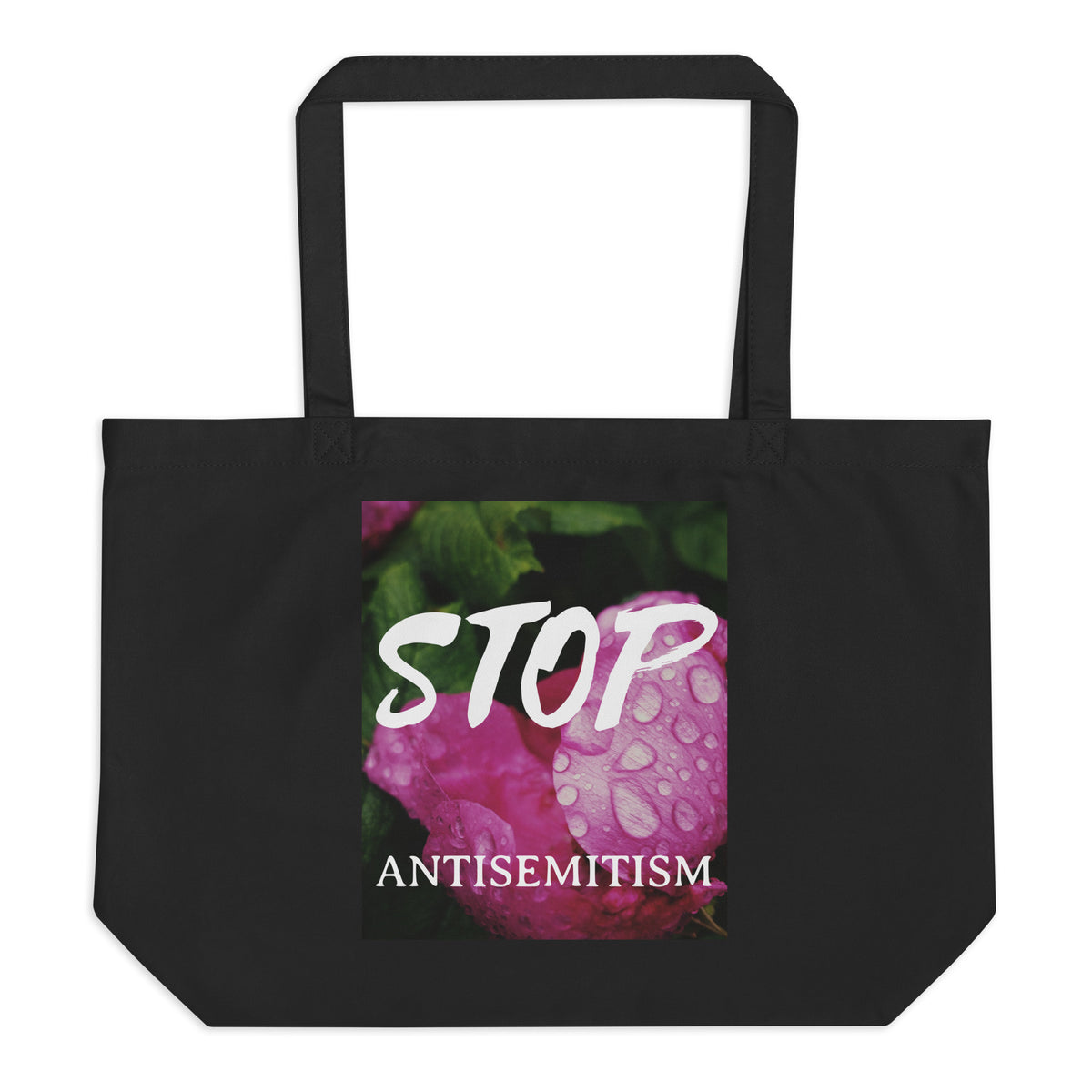 Flower Power | Antisemitism | Large Organic Tote Bag Jouparty