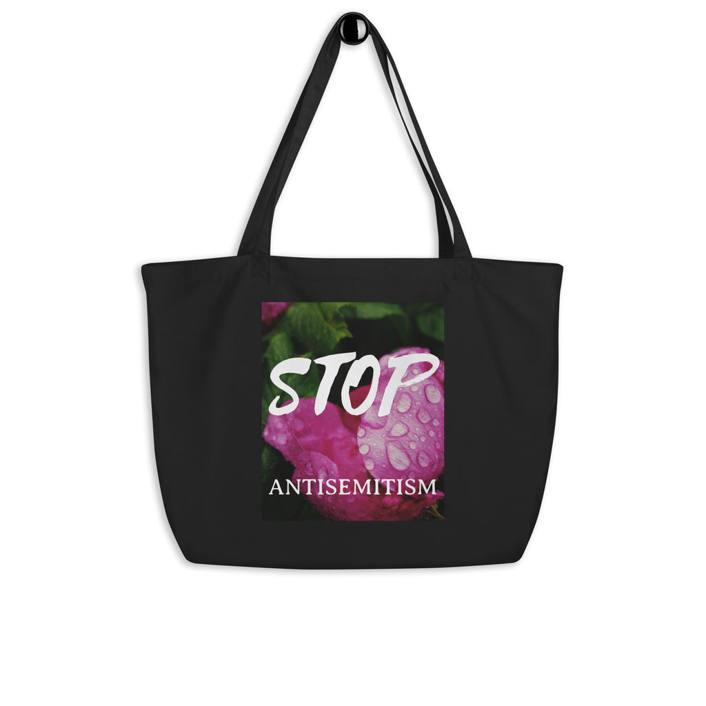 Flower Power | Antisemitism | Large Organic Tote Bag Jouparty