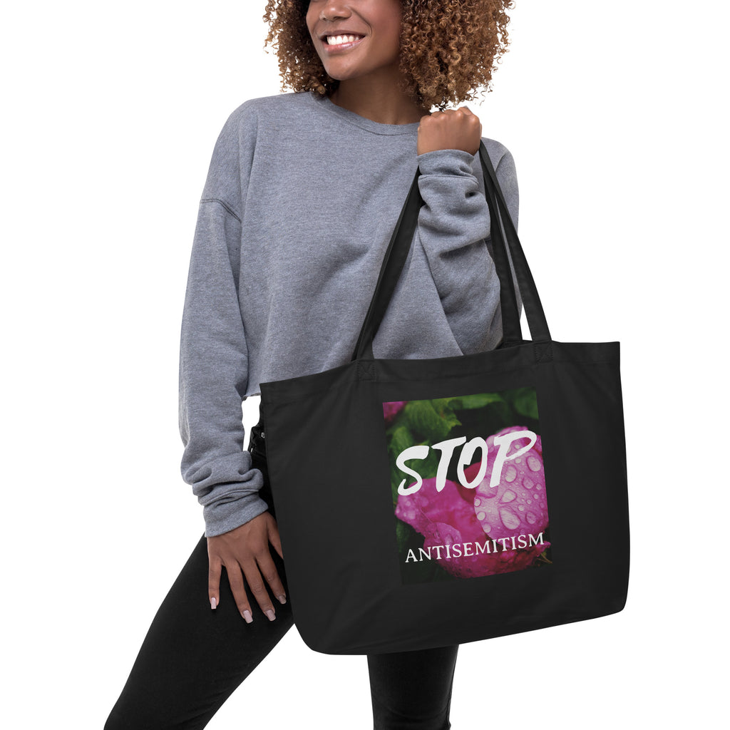 Flower Power | Antisemitism | Large Organic Tote Bag Jouparty