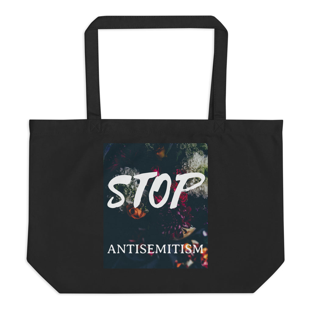 Flower Power | Antisemitism | Large Organic Tote Bag Jouparty