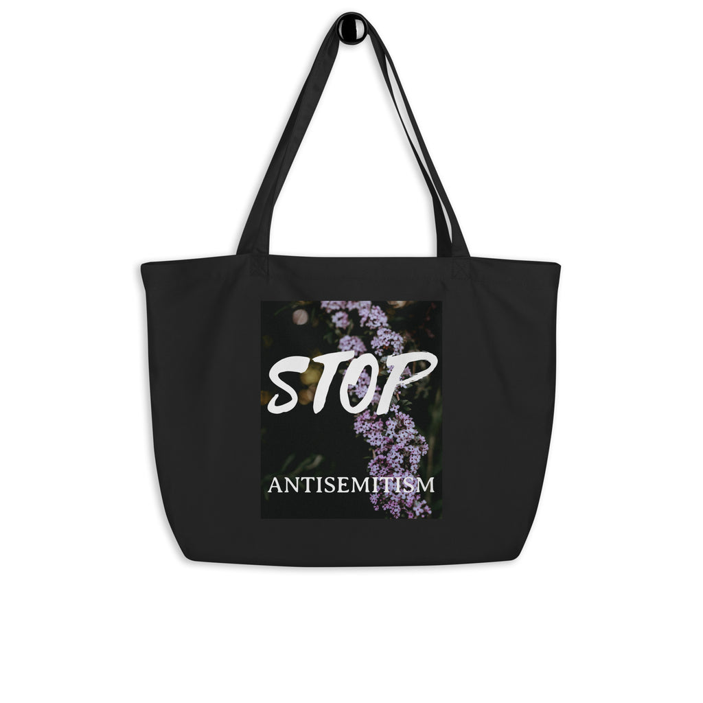 Flower Power | Antisemitism | Large Organic Tote Bag Jouparty
