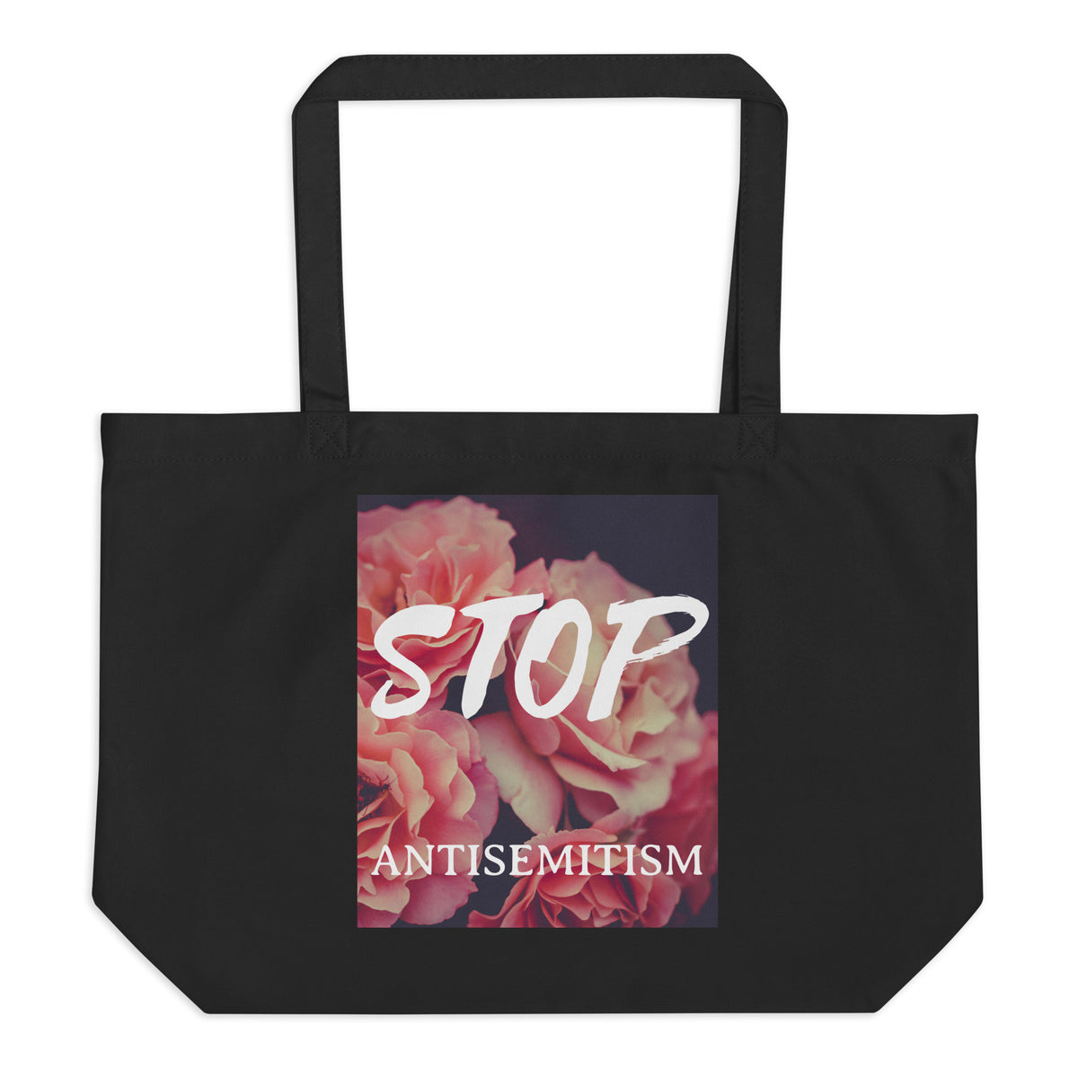 Flower Power | Antisemitism | Large Organic Tote Bag Jouparty