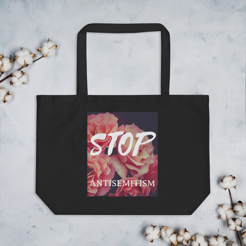 Flower Power | Antisemitism | Large Organic Tote Bag