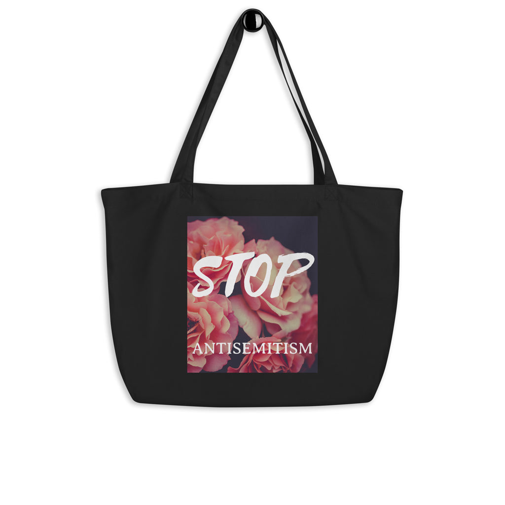 Flower Power | Antisemitism | Large Organic Tote Bag Jouparty