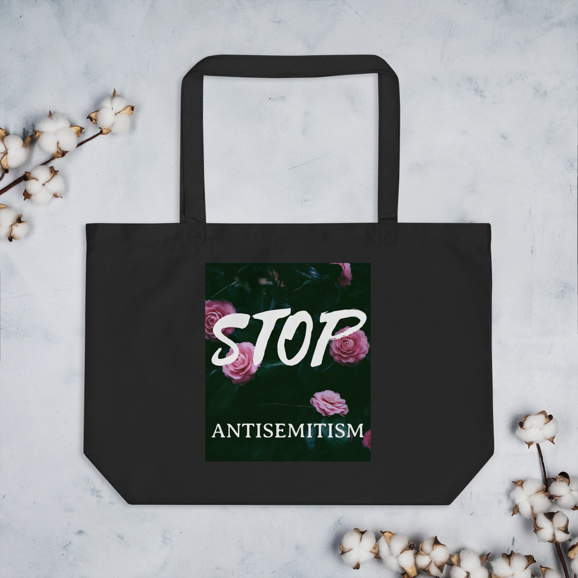 Flower Power | Antisemitism | Large Organic Tote Bag