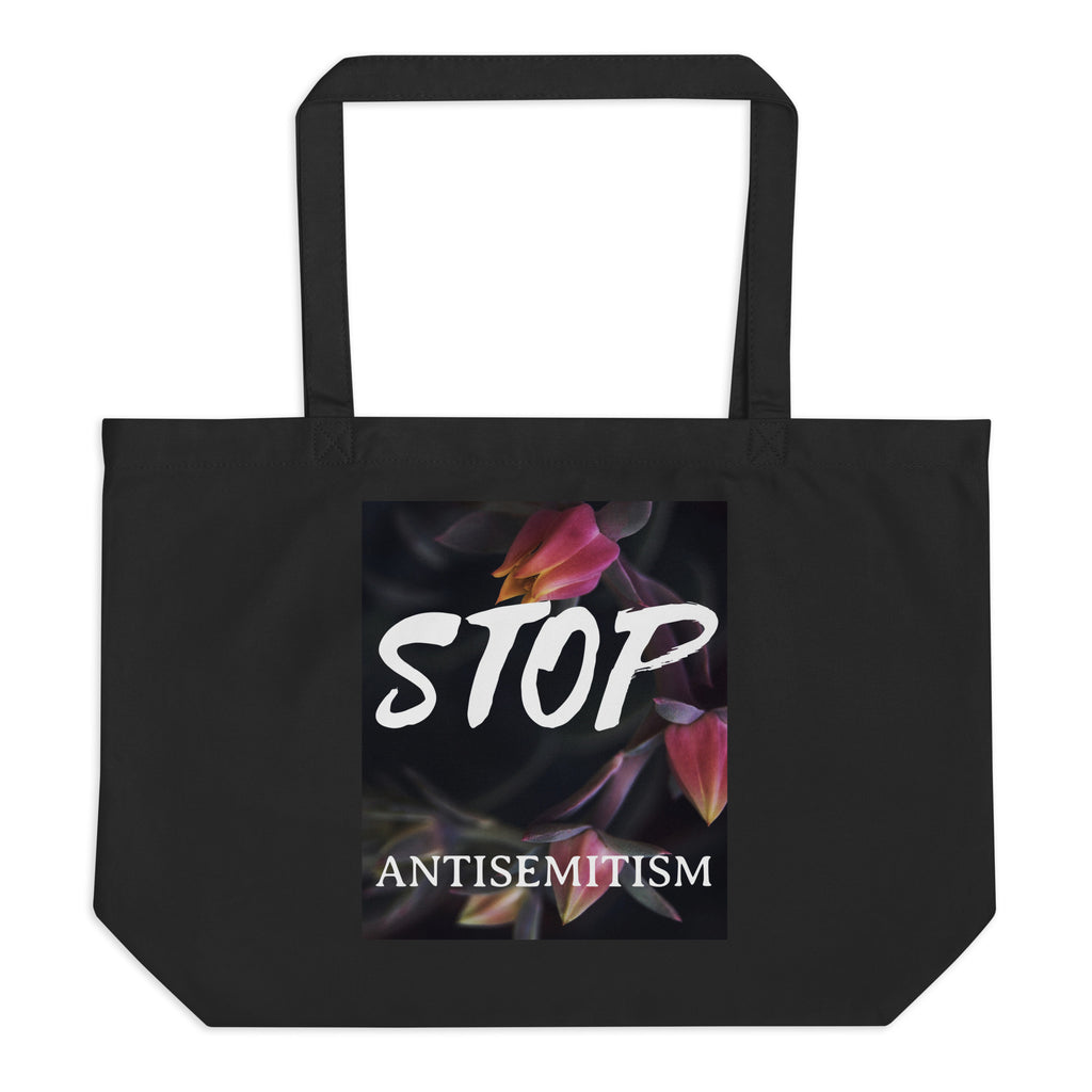 Flower Power | Antisemitism | Large Organic Tote Bag Jouparty