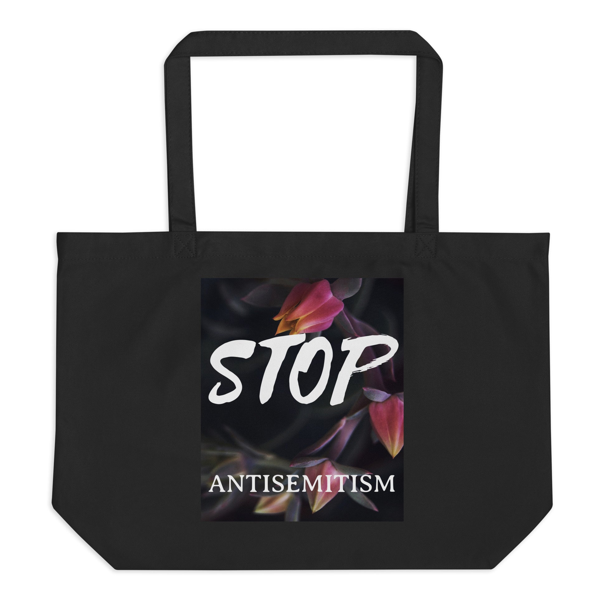 Flower Power | Antisemitism | Large Organic Tote Bag Jouparty