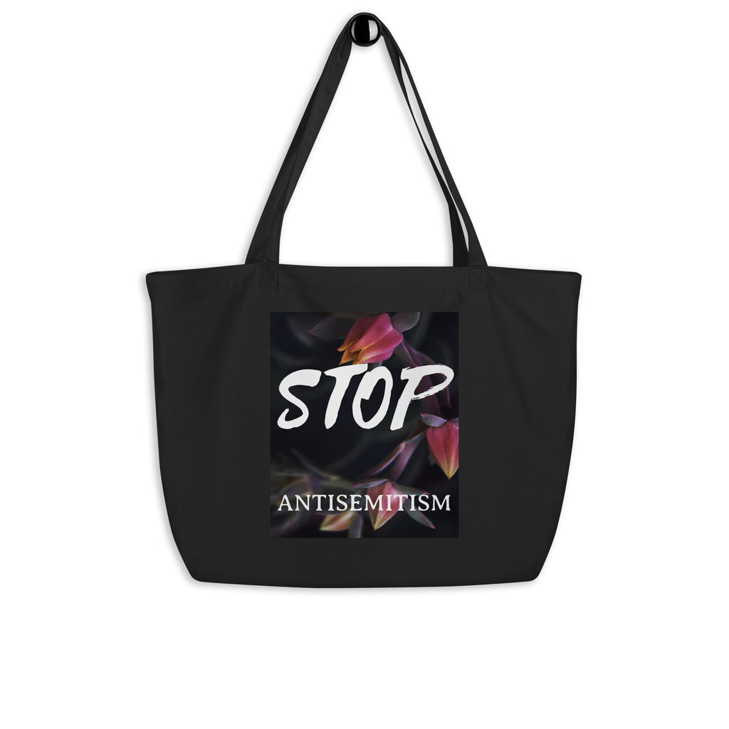 Flower Power | Antisemitism | Large Organic Tote Bag Jouparty